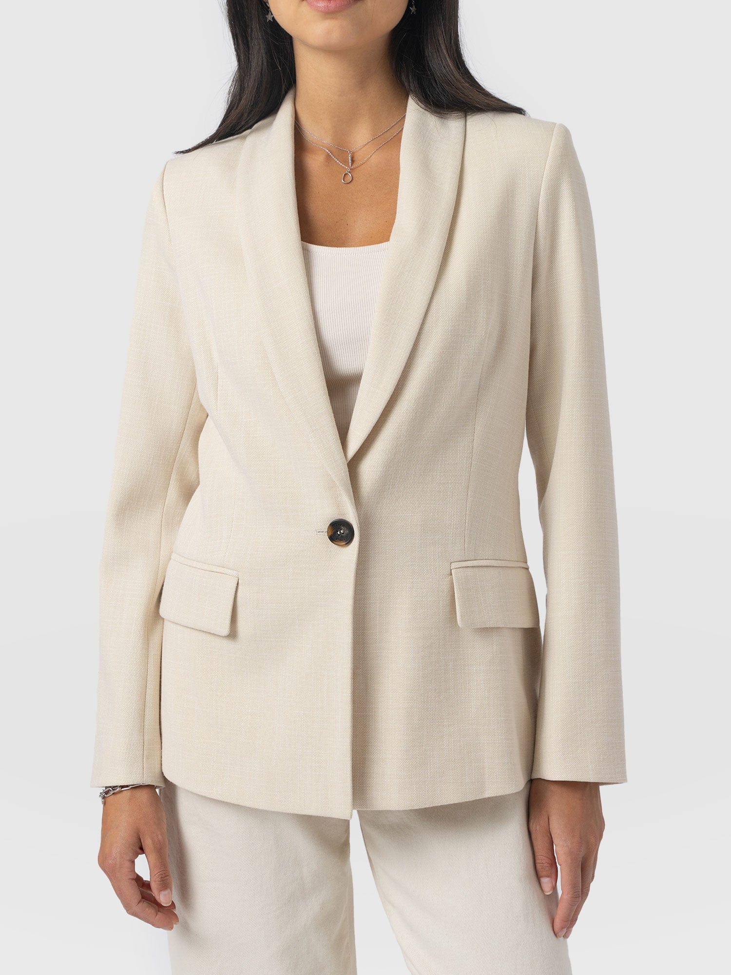 Argent Blazer - Cream - Women's Jackets | Saint + Sofia® USA